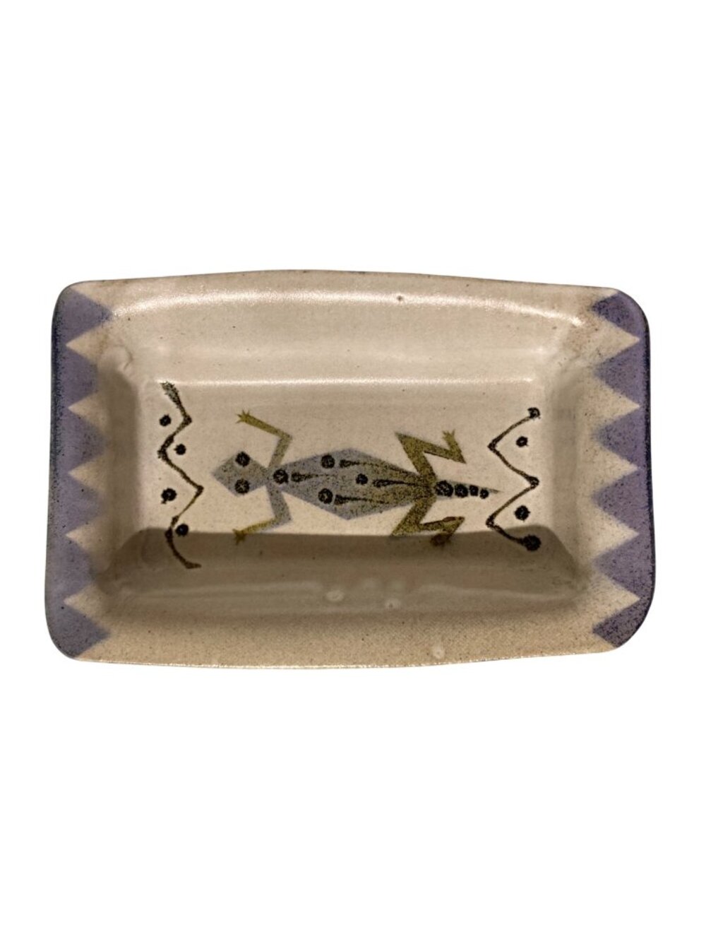 Vintage Mel Cornshucker Cherokee Native American Lizard Gecko Serving Dish Plate